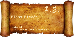 Plésa Elemér névjegykártya
